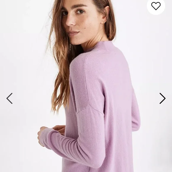 Madewell Ashbury Lavender Mockneck Long Sleeve Pullover Sweater XS - Picture 5 of 7